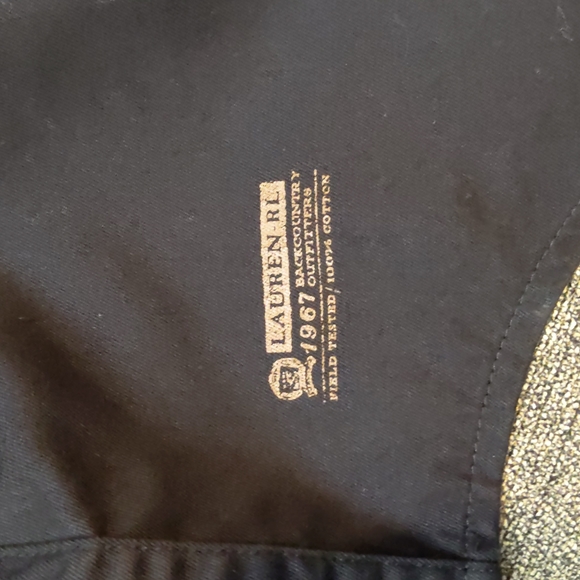 Lauren Ralph Lauren Button Up Shirt Field Shirt Black Long Sleeve Size Large - Picture 10 of 14